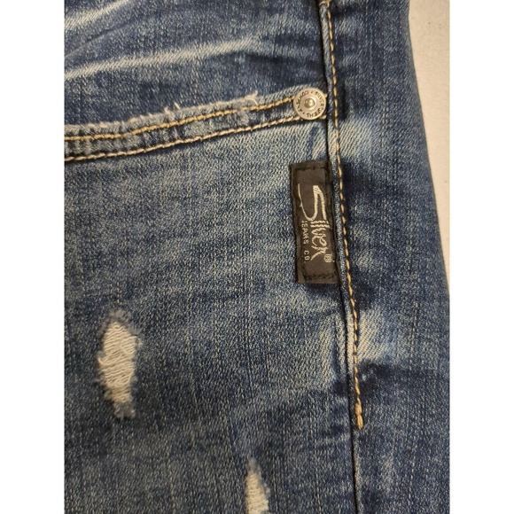 Silver Jeans Shorts Women's Size 18 Denim Blue Mid Rise Denim Blue Jean Shorts - Picture 2 of 5